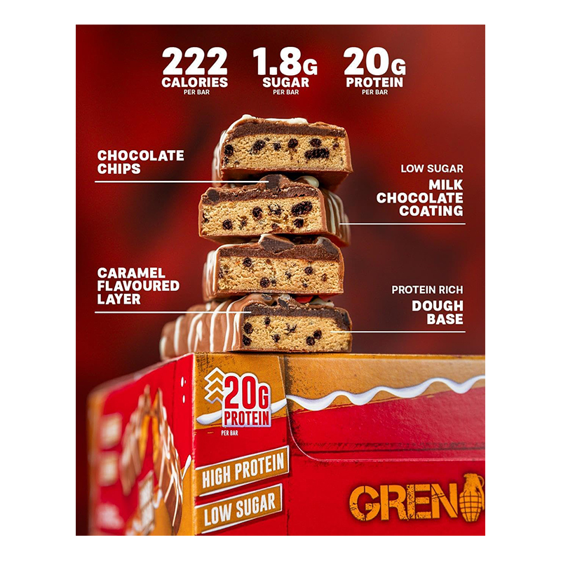 Grenade High Protein Low Sugar Bar 60 G x 12 Pcs - Ginger Bread Best Price in Al Ain