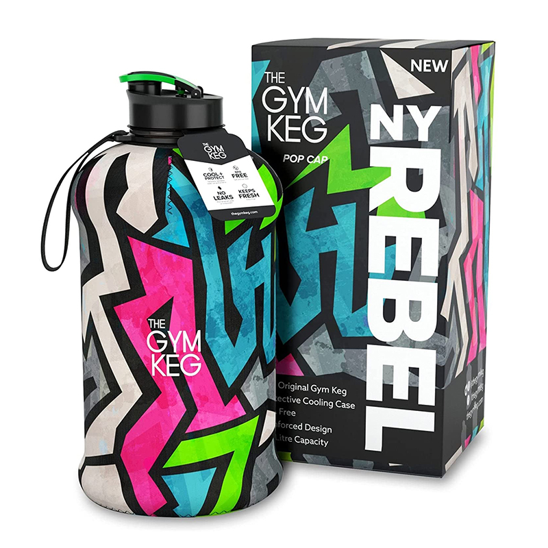 Gym Keg Sports Water Bottle NY Rebel 2.2 Litre