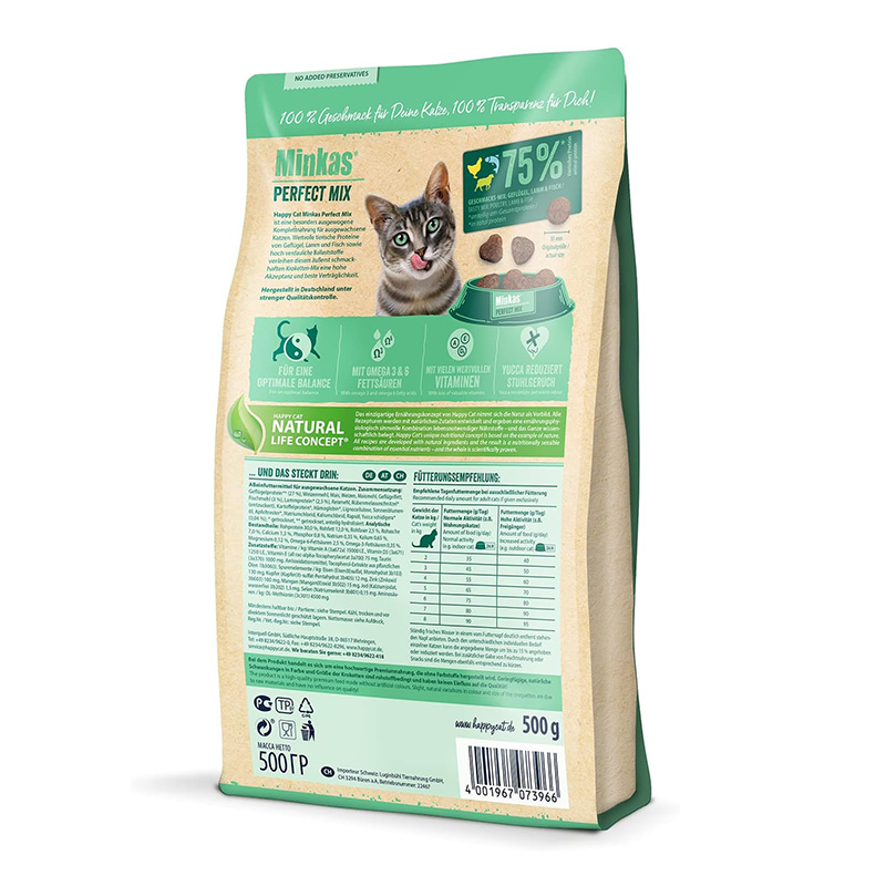 Happy Cat Minkas Perfect Mix Poultry Fish & Lamb 1.5 Kg Best Price in Abu Dhabi