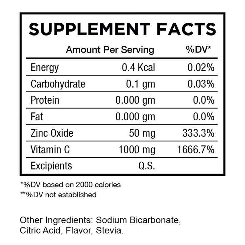 HC Nutrition Vitamin C 1000 Mg + Zinc 50 Mg Effervescent 20 Tablet Best Price in Ras Al Khaimah