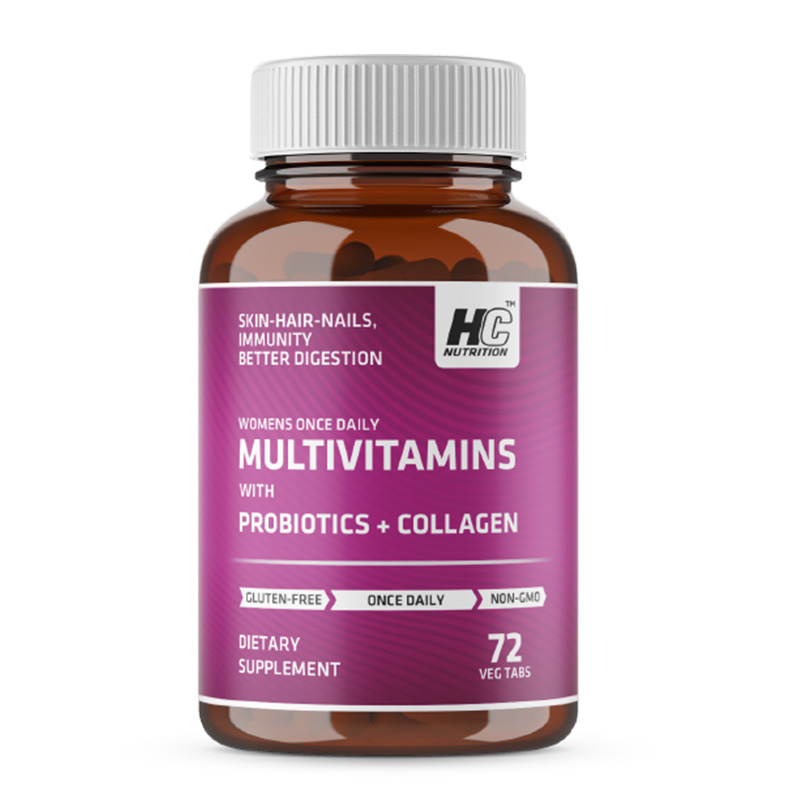 HC Nutrition Women's Once Daily Multivitamin+ Probiotics+ Collagen 72 Tablets