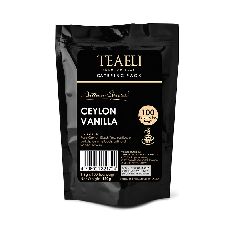 Teaeli Tea 100 Pyramid Flavored Tea Bag Catering Pack