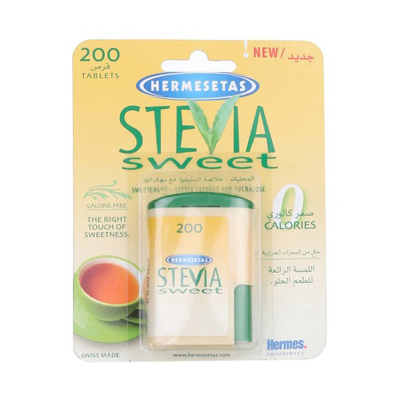Hermesetas Stevia Sweet 200 Tabs Calories Free Sweetener