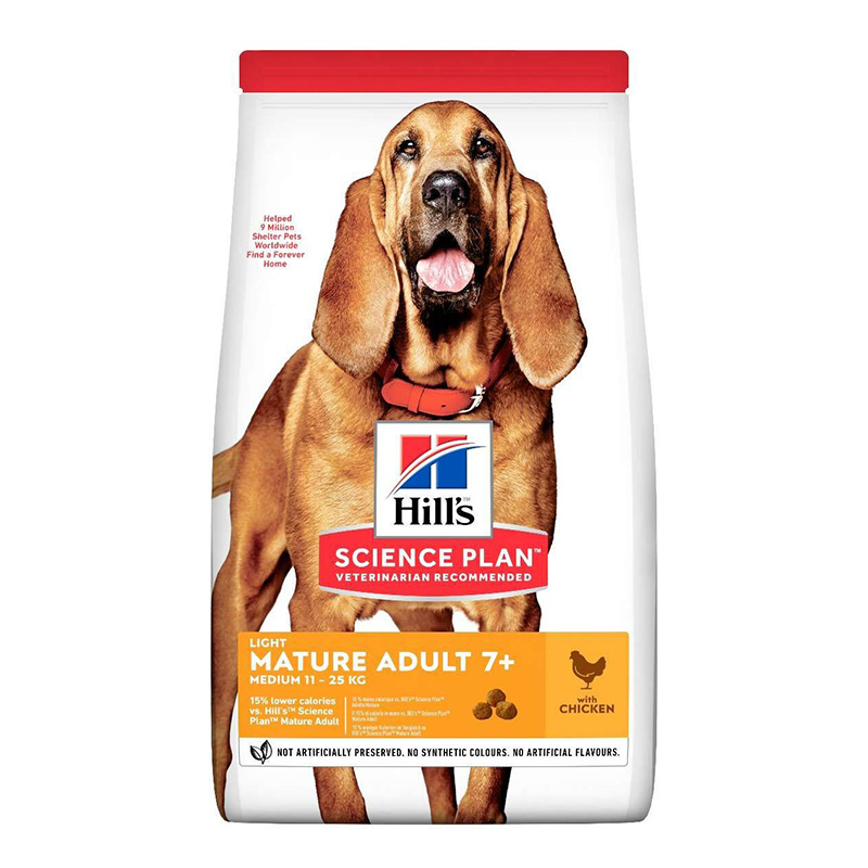 Hills Science Plan Light Mature Adult Medium Breed Dry Dog Food with Chicken 2.5 Kg