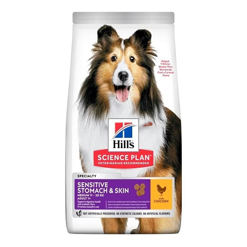 Hills Science Plan Medium Adult Dog Sensitive Stomach & Skin Chicken Dry Food 14 Kg