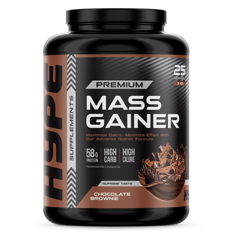 Hype Premium Mass Gainer 25 Servings 3 KG - Chocolate Browine