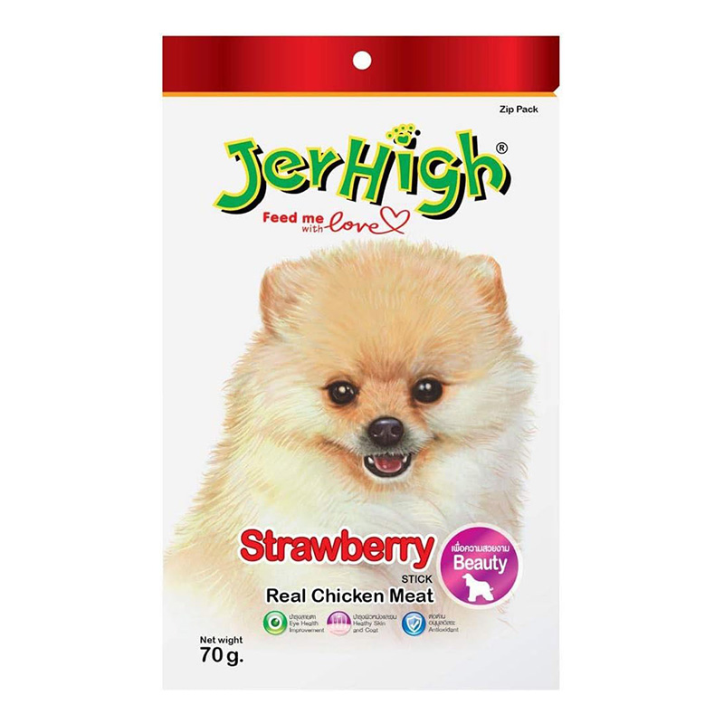 Jerhigh Real Chicken Strawberry Stick 60 G