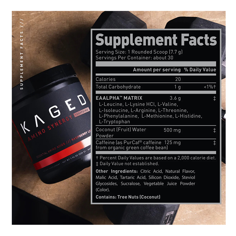 Kaged Amino Synergy + Caffeine 30 Servings - Raspberry Lemonade Best Price in Dubai