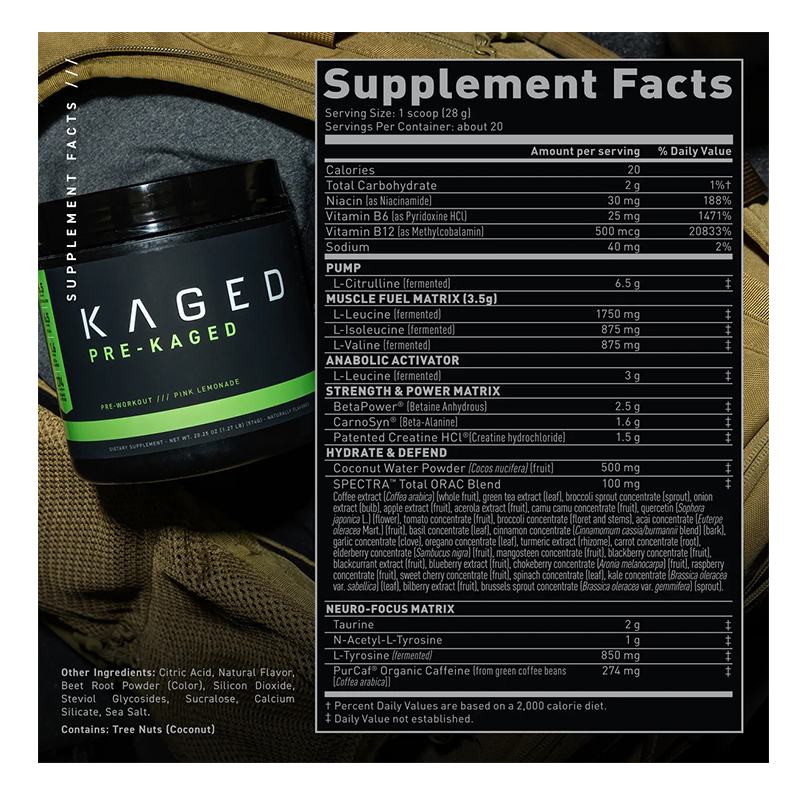 Kaged Pre Kaged 20 Servings - Pink Lemonade Best Price in Dubai