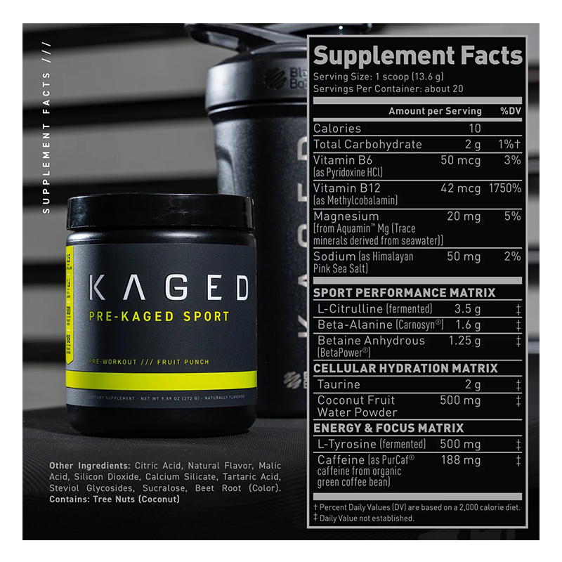 Kaged Pre Kaged Sport 20 Servings - Fruit Punch Best Price in Dubai