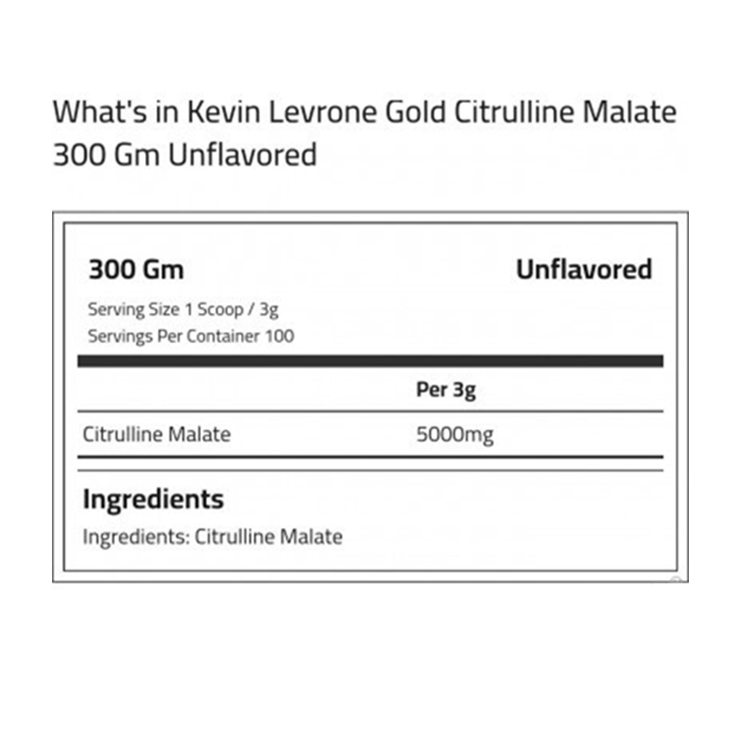 Kevin Levrone Gold Citrulline Malate 300 G - Unflavored Best Price in Dubai
