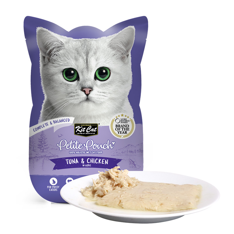 Kit Cat Petite Pouch Complete & Balanced Tuna & Chicken In Aspic