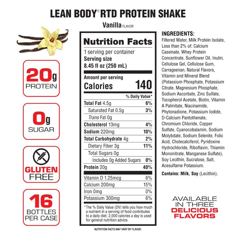 Labrada Lean Body Ready to Drink Tetra Pak 8.45oz 16 Bottle Case 4x4 Best Price in UAE