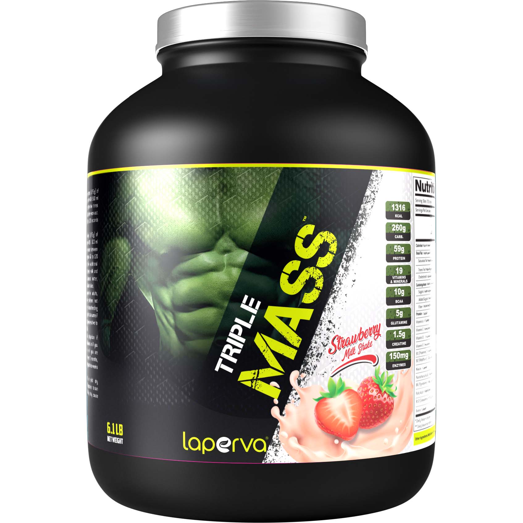 Laperva Triple Mass Gainer 6lbs - Strawberry Milkshake Best Price in UAE