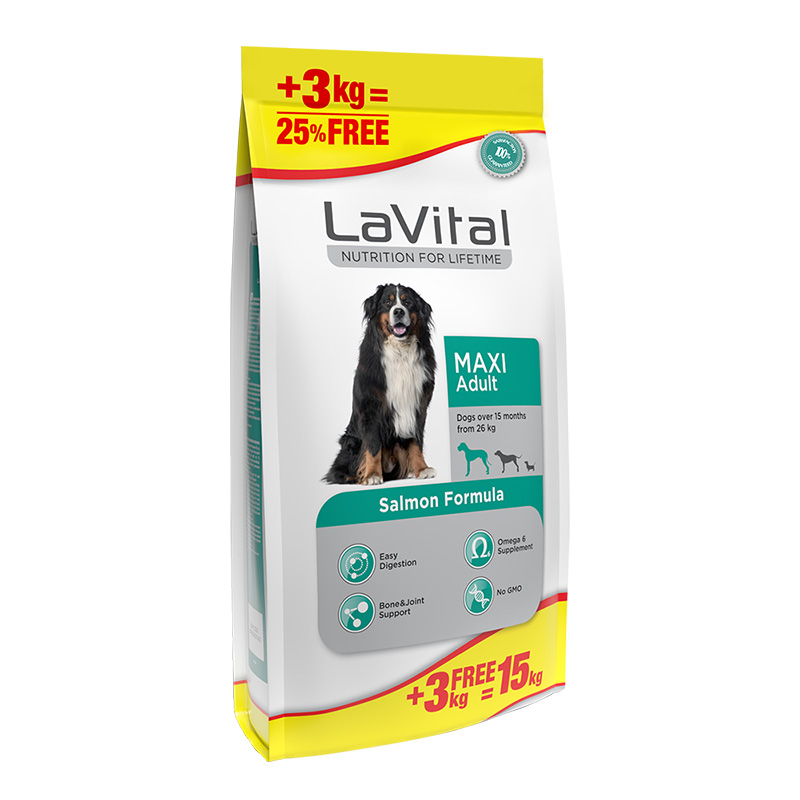 LaVital Maxi Adult Salmon Formula Food 15 Kg