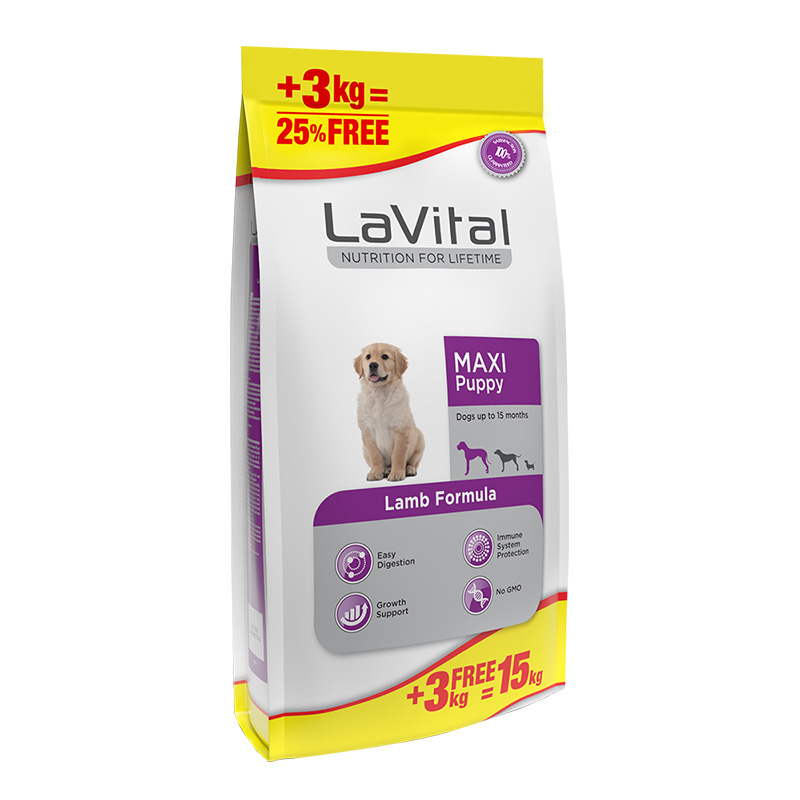 LaVital Maxi Puppy Lamb Formula Food 15 Kg