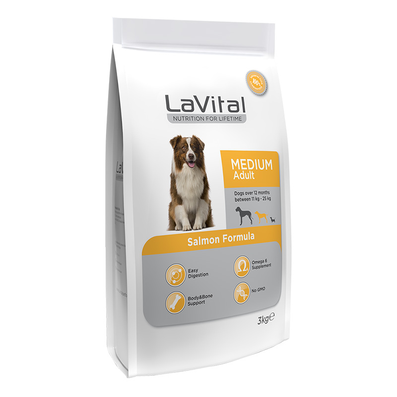 LaVital Medium Adult Salmon Formula Dog Food 3 Kg