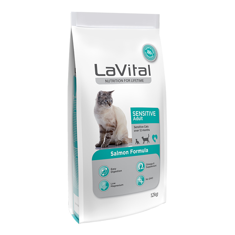 LaVital Sensitive Adult Salmon Formula Cat Food 12 Kg