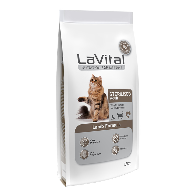 LaVital Sterilised Adult Lamb Formula Cat Food 12Kg