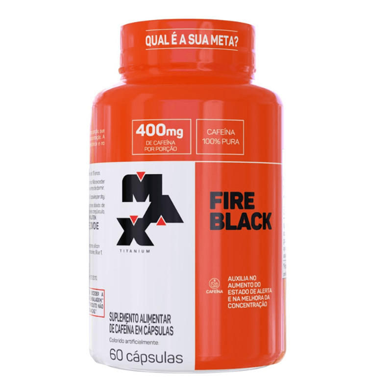 Max Titanium Fire Black 400mg 60 Caps Pure Caffein