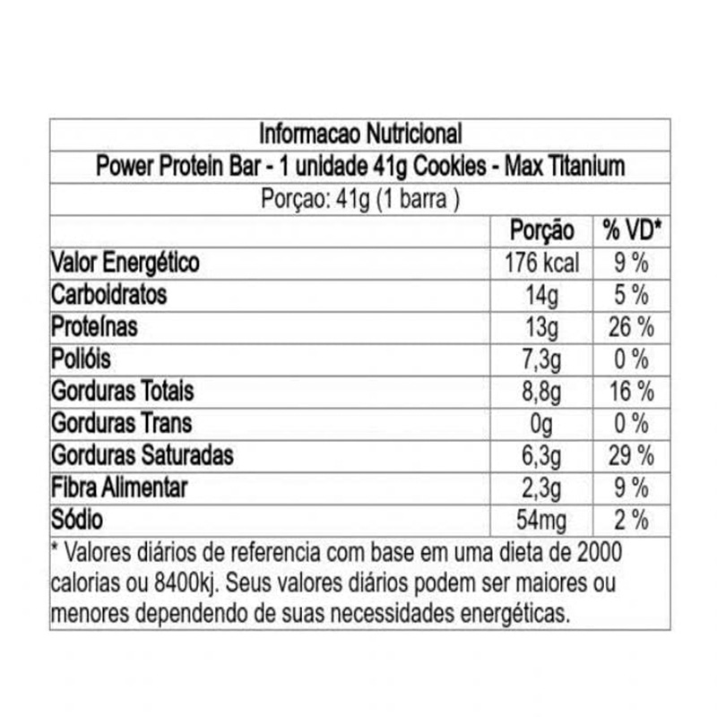 Max Titanium Power Protein Bar 41 G 12 Pcs in Box - Cookies Best Price in Dubai