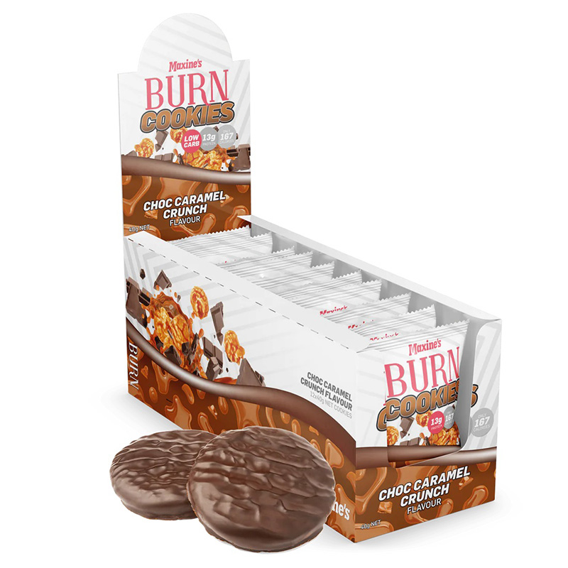 Maxine Burn Cookies 40 G 12 Pcs in Box - Choc Caramel Crunch Best Price in UAE