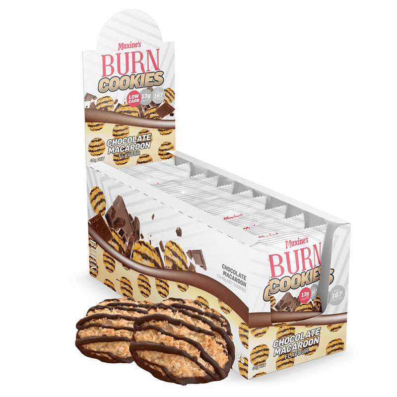 Maxine Burn Cookies 40 G 12 Pcs in Box - Chocolate Macaroon Best Price in UAE