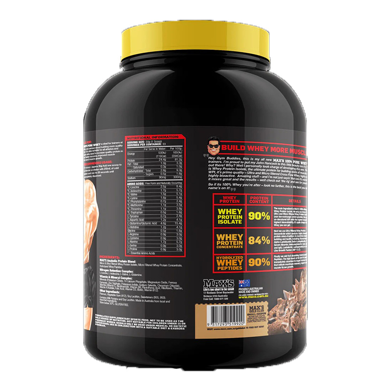 Maxs 100% Pure Whey 5 lbs - Choc Cookie Dough Best Price in Abu Dhabi