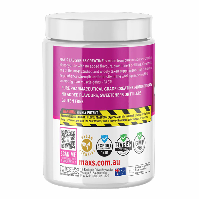 Maxs Creatine Monohydrate 400 G Best Price in Dubai