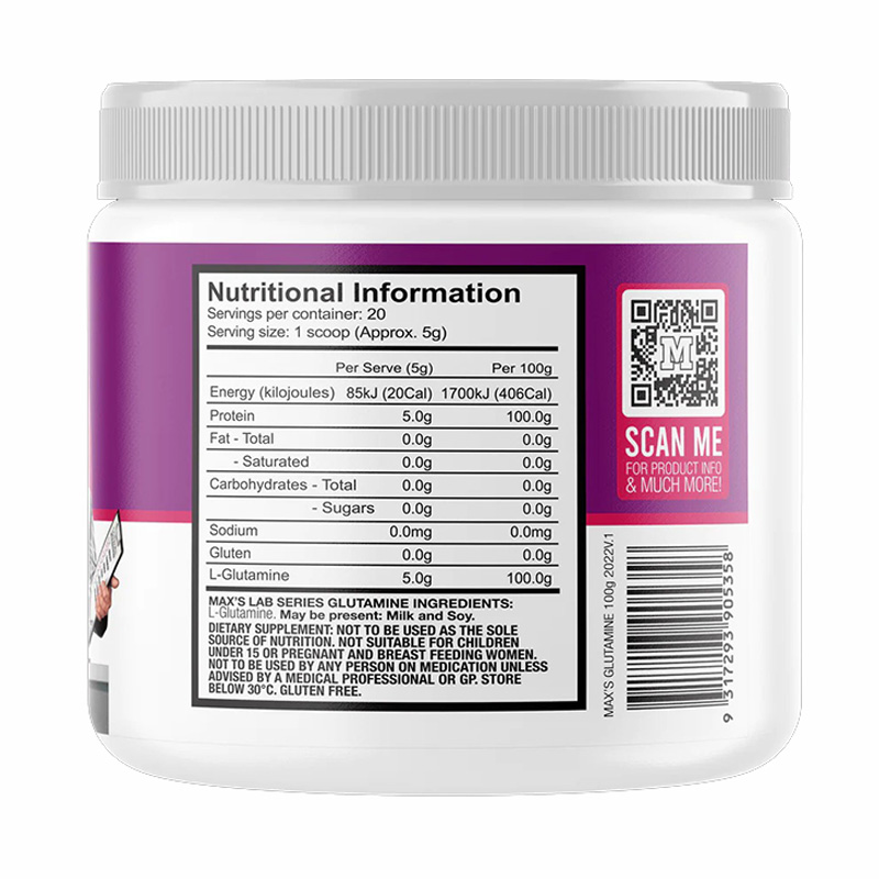 Maxs Glutamine 100 G Best Price in Abu Dhabi