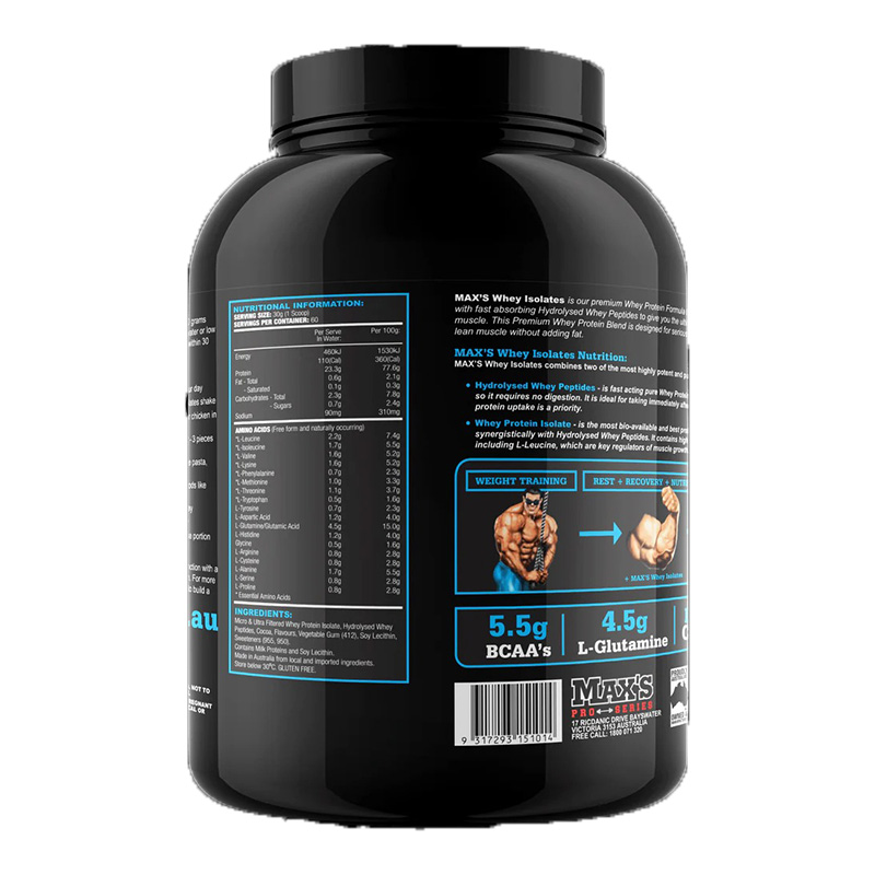 Maxs Whey Isolates 4 Lbs - Chocolate Best Price in Abu Dhabi