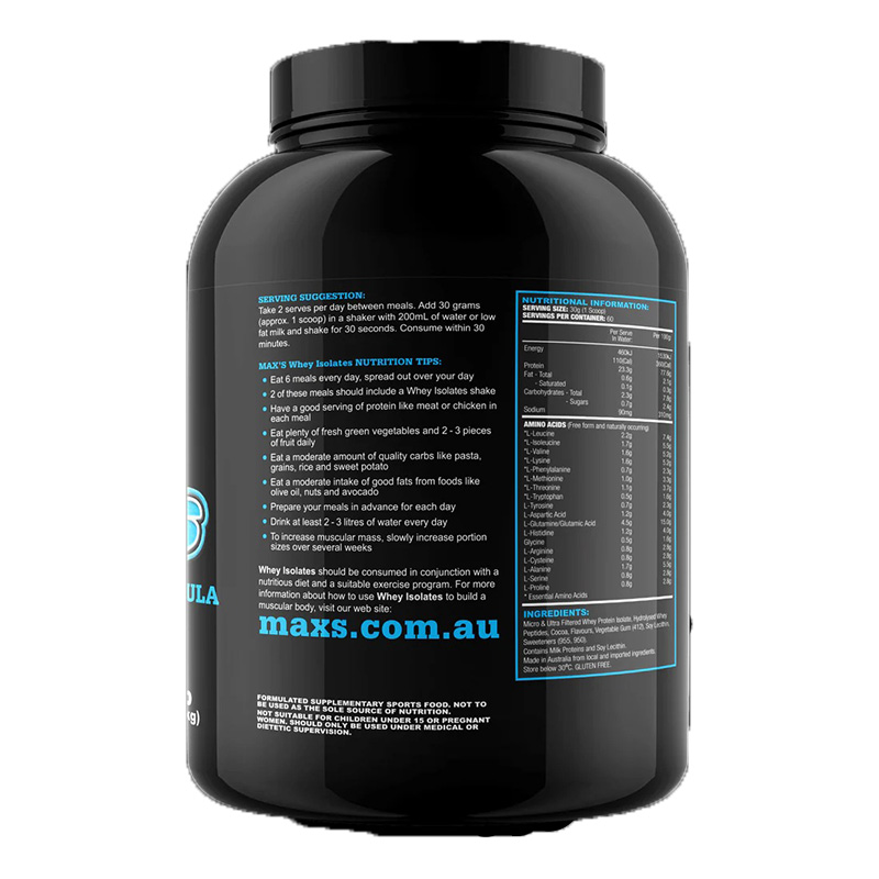 Maxs Whey Isolates 4 Lbs - Chocolate Best Price in Al Ain