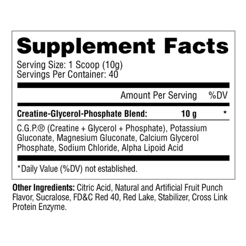 Metabolic Nutrition C.G.P Creatine Glycerol Phosphate 400g - Fruit Punch Best Price in Dubai