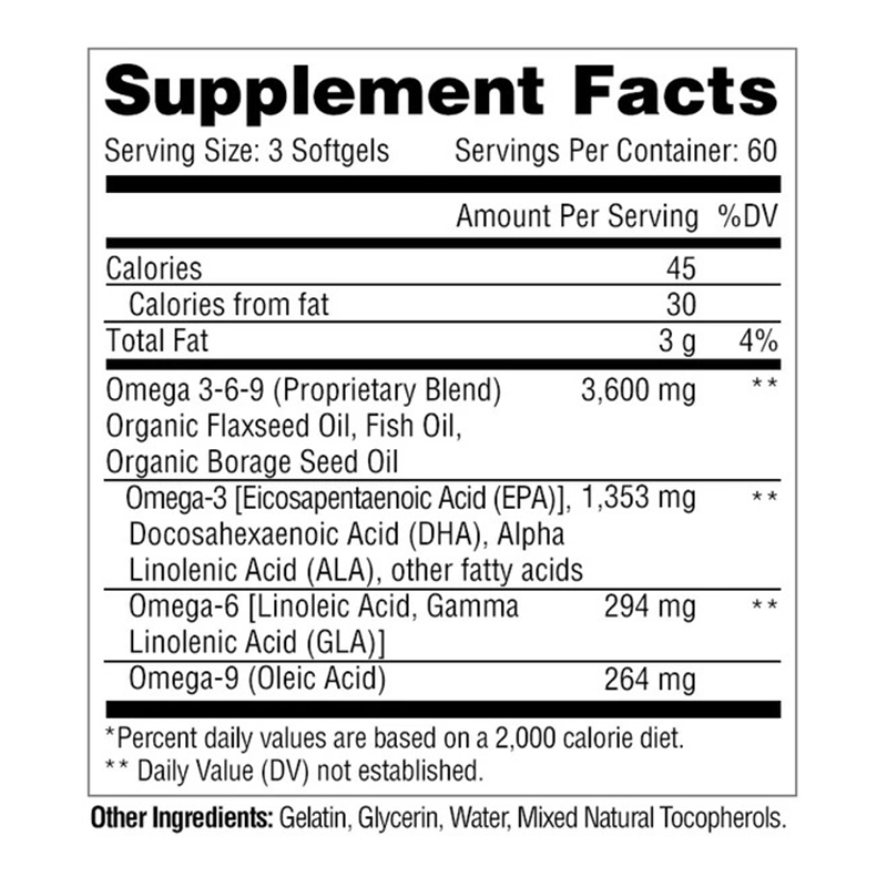 Metabollic Nutrition Omega 369 180 Softgels Best Price in Dubai