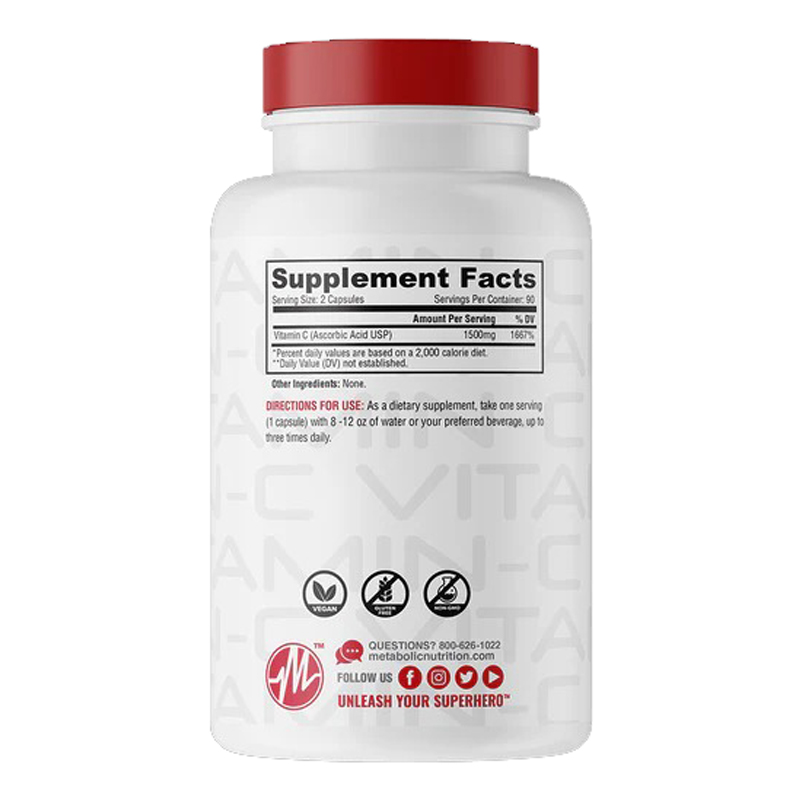 Metabollic Nutrition Vitamin C 90 Capsules Best Price in Dubai