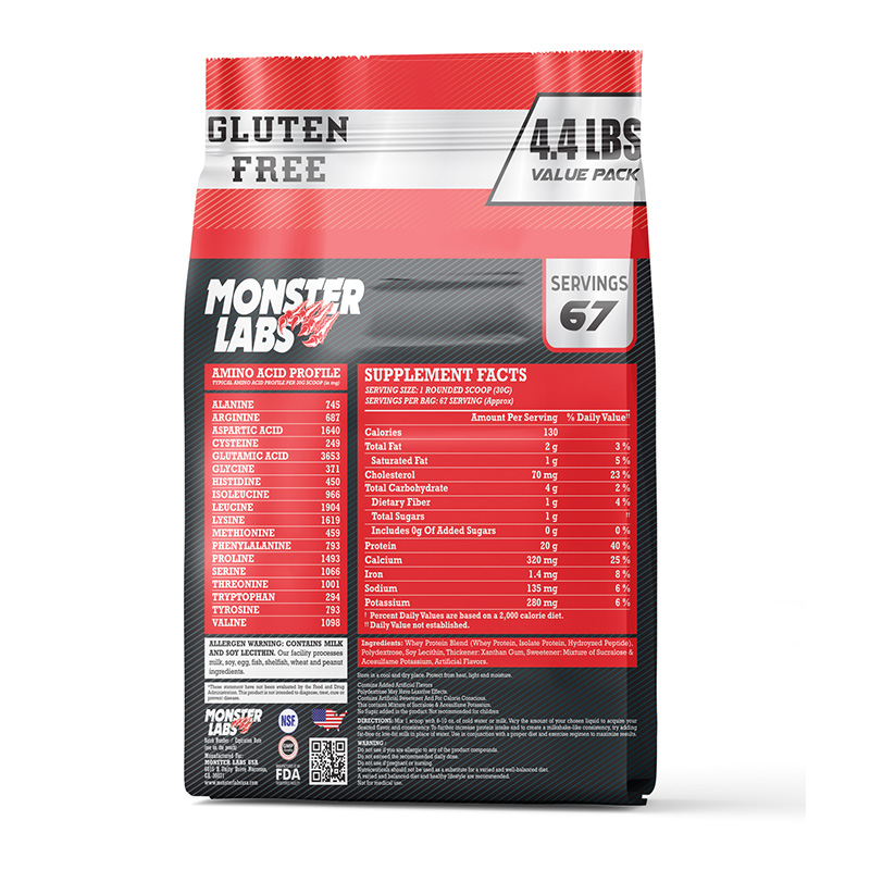 Monster Labs 100% Whey 4.4Lbs - Strawberry Best Price in Dubai