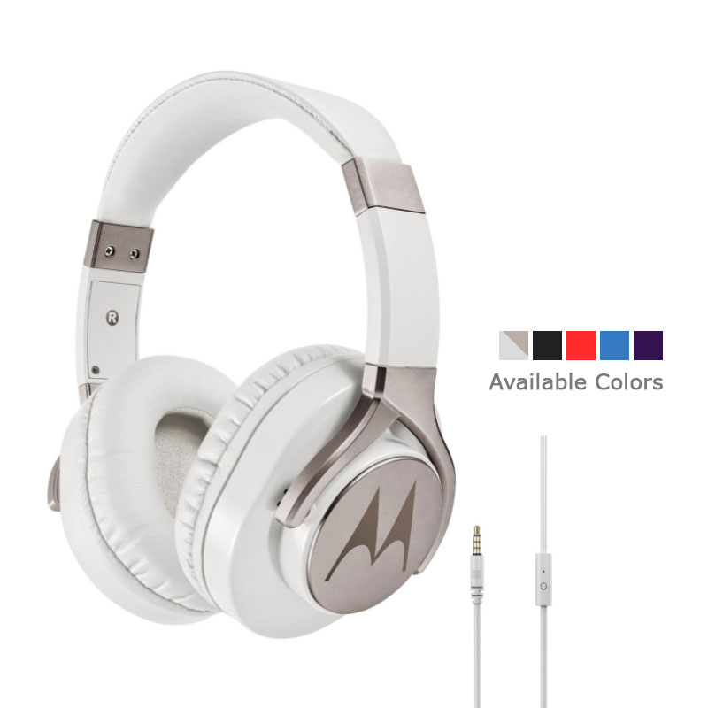 Motorola Moto Pulse Max Over-Ear Wired Sports Headphone White