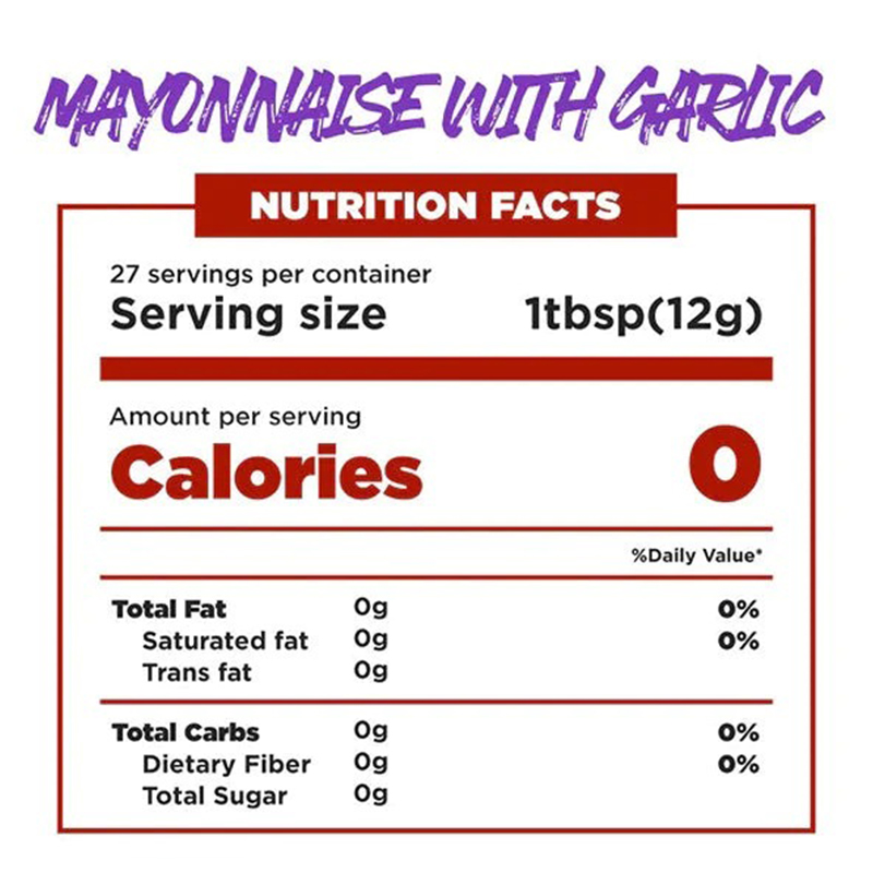 Mrs Taste Garlic Mayonnaise Zero Calories 330 G Best Price in Ajman