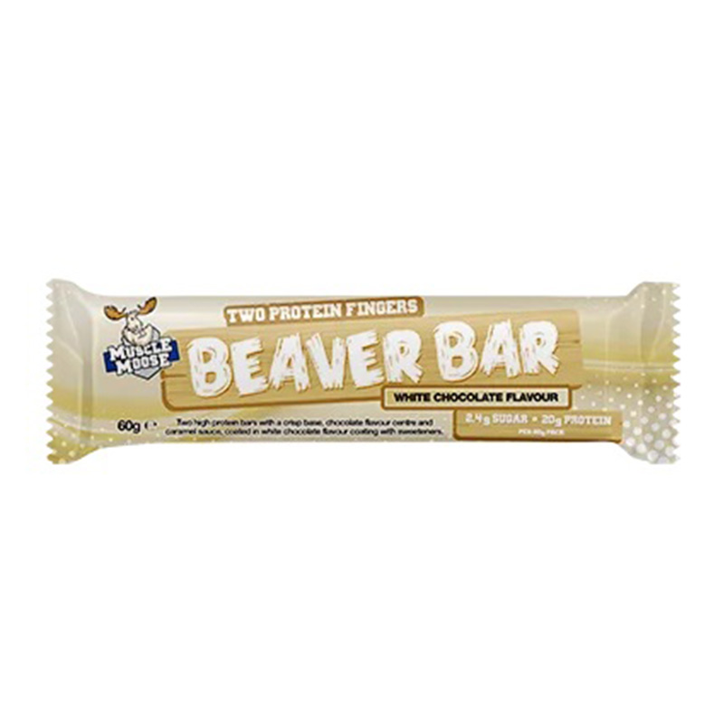 Muscle Moose Protein Beaver Bar White Chocolate 20g 1x12 Best Price in Dubai