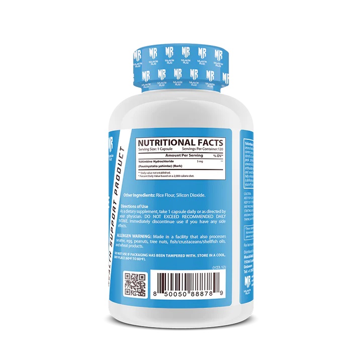 Muscle Rulz Yohimbine HCL 5MG 120 Capsules Best Price in Dubai