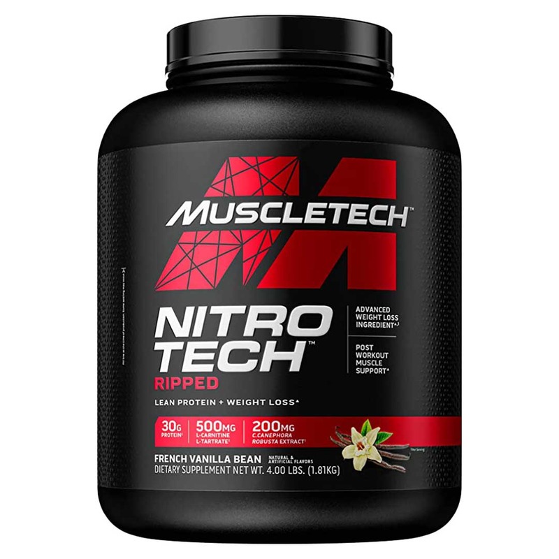 MuscleTech Nitro-Tech Ripped Whey Protein Powder 4lbs - French Vanilla Bean
