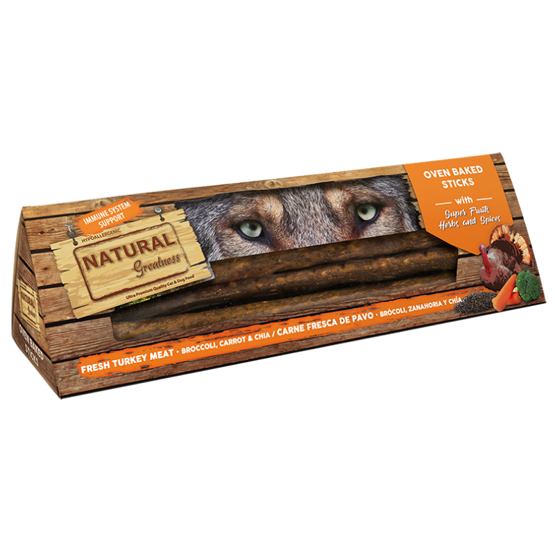 Natural Greatness Multipack Oven Backed Sticks Treat 150 G Fresh Fresh Turkey, Broccoli, Carrot And Chia Best Price in UAE
