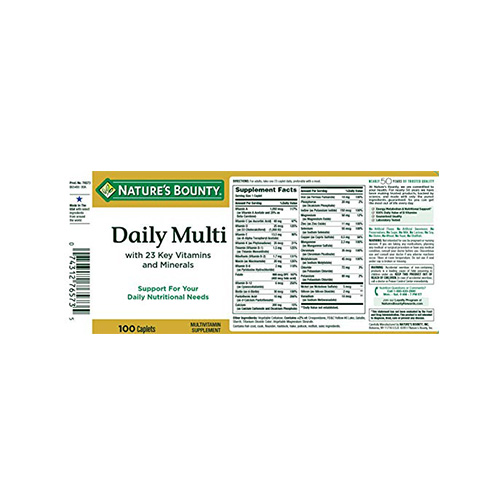 Natures Bounty Daily Multivitamin (100 Tabs) Best Price in UAE