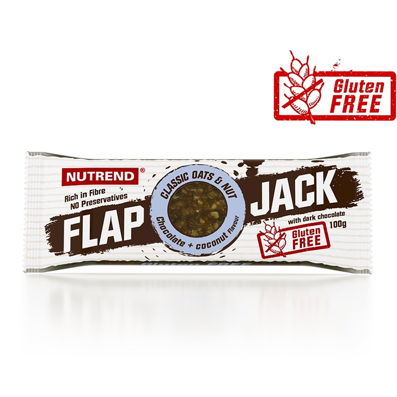Nutrend Flapjack Gluten Free 100 G - Chocolate & Coconut With Dark Chocolate Best Price in UAE
