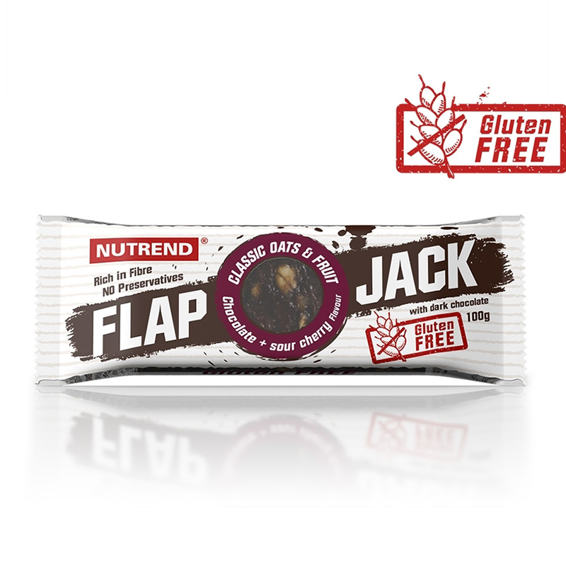 Nutrend Flapjack Gluten Free 100 G - Chocolate & Sour Cherry With Dark Chocolate Best Price in UAE