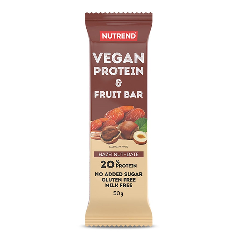 Nutrend Vegan Protein Fruit Bar 50 G - Hazelnut Date Best Price in UAE