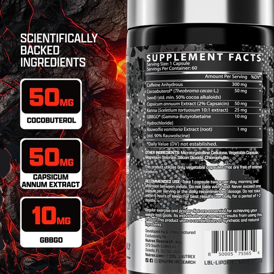 Nutrex Research Lipo 6 Hardcore Fat Burner 60 Capsule Best Price in UAE