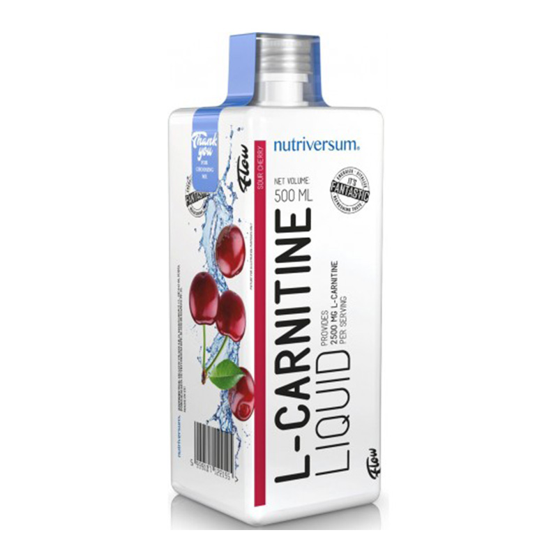 Nutriversum Flow L- Carnitine Liquid 500 ml - Sour Cherry Best Price in UAE
