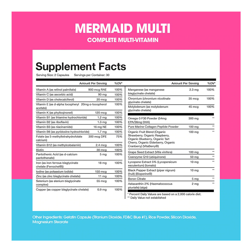 Obvi Mermaid Multi Vitamin 60 Capsule Best Price in Abu Dhabi