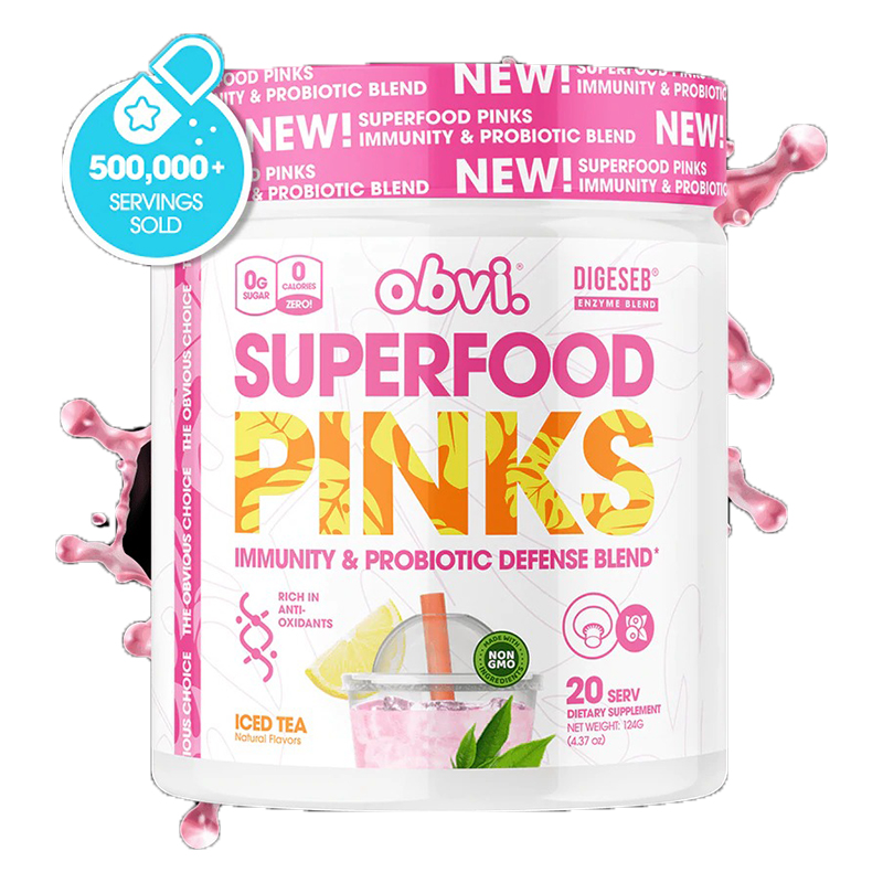 Obvi Superfoods Pinks Iced Tea 20 Serv